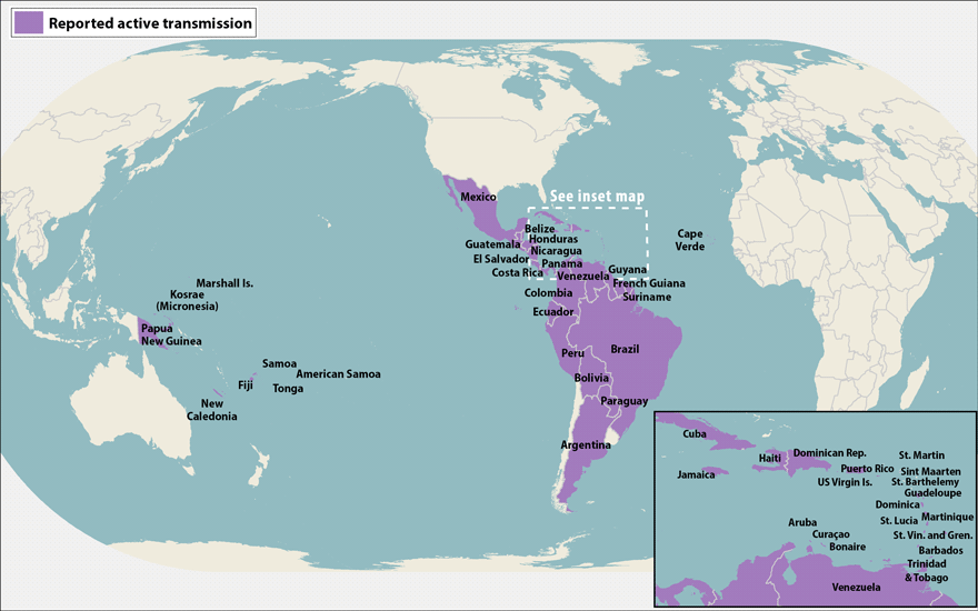 Area affected - zika virus